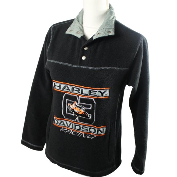 Harley-Davidson Racing Motorcycle Fleece Pull-Over, Size Medium, (10-12) - Picture 5 of 11